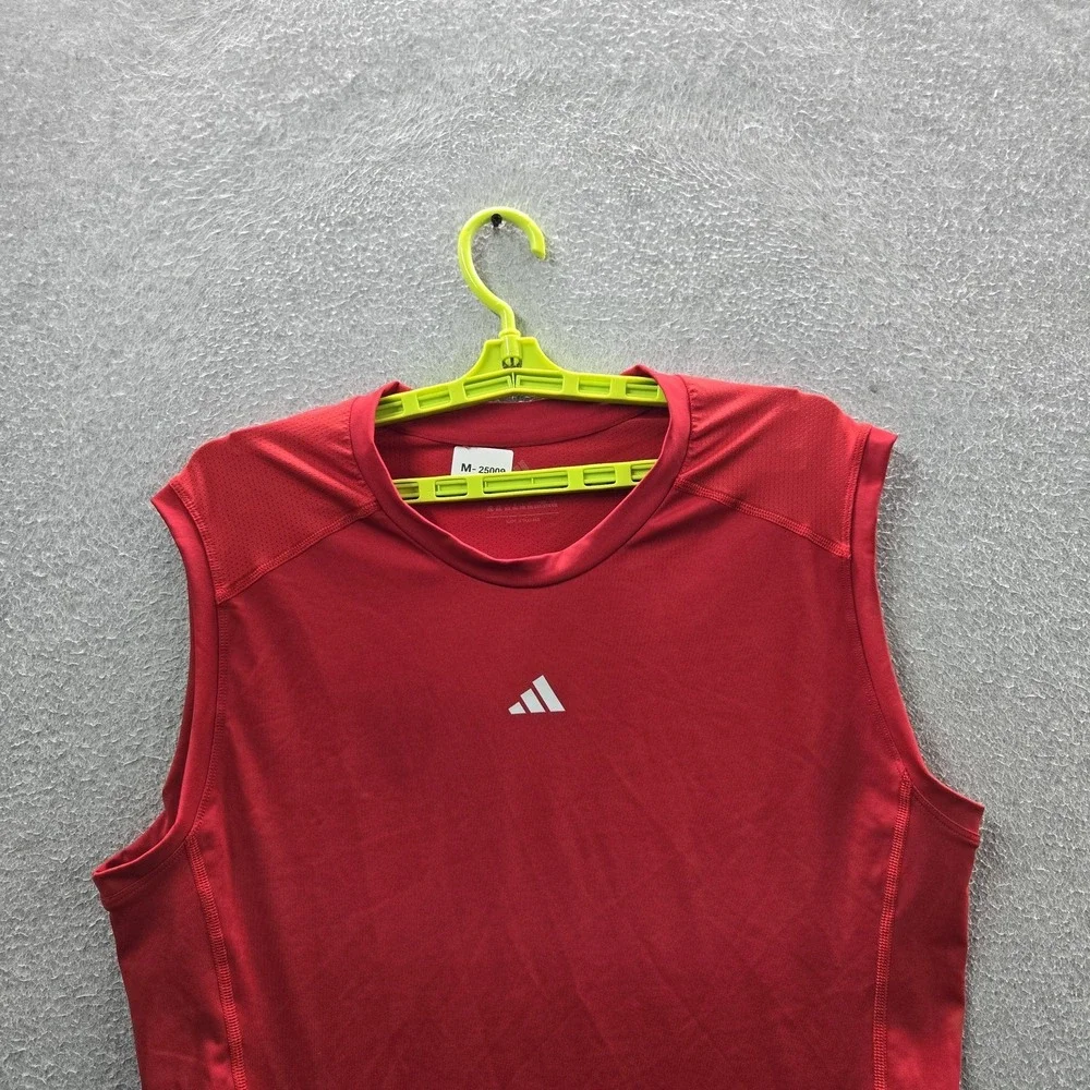 Adidas Men Shirt 2XL Red‎ Activewear Logo Sleeveless